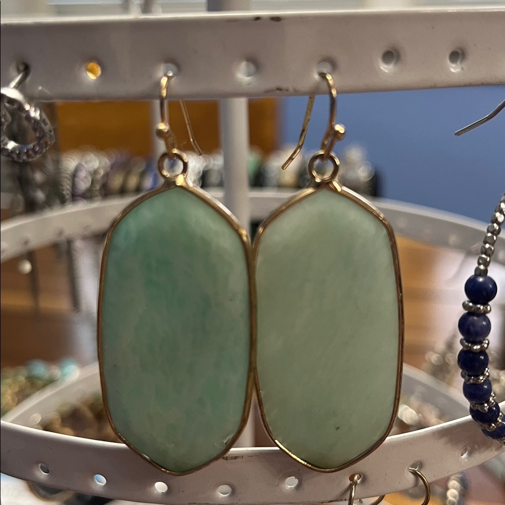 Seagram Green Semi Precious Drop Earring